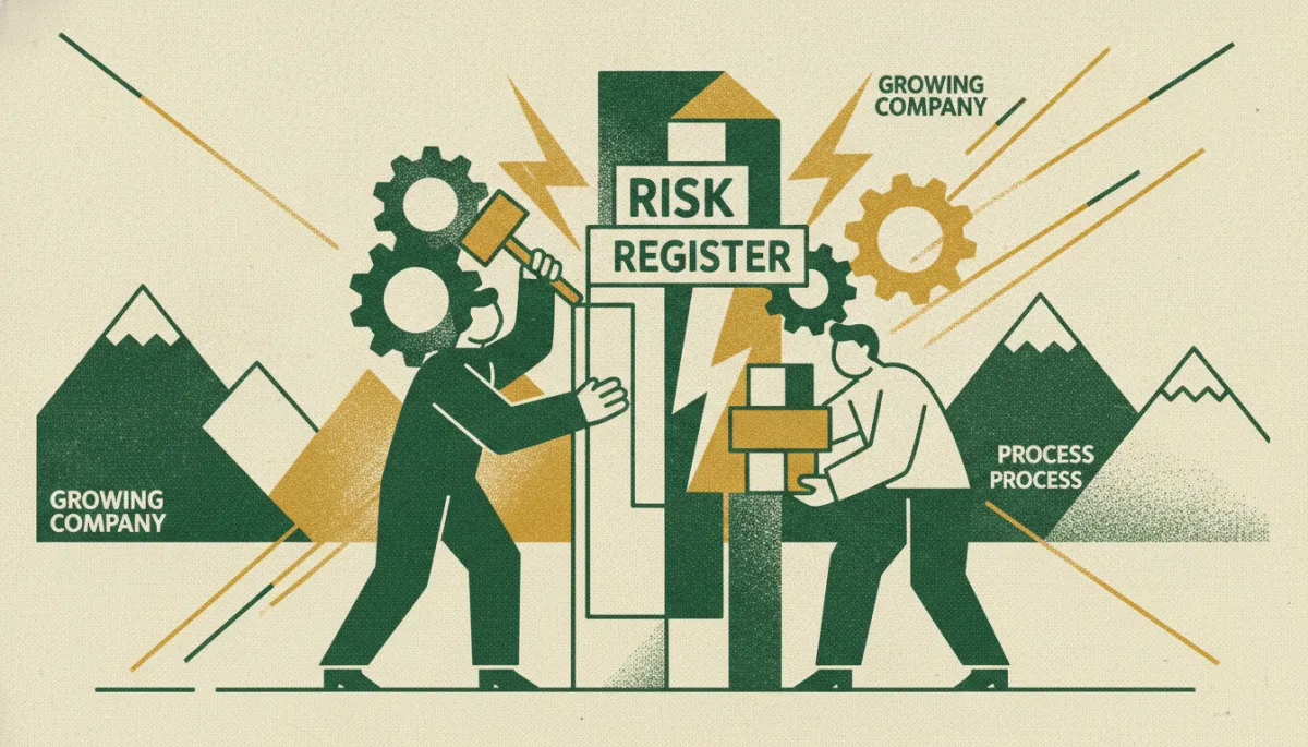 Woodcut illustration for Building a Risk Register for a Growing Company.