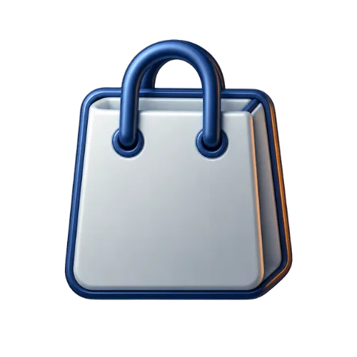 3D floating shopping bag icon