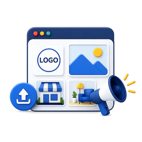 3D floating shopping bag icon