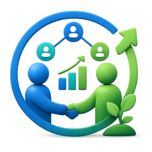 3D floating coin stack icon for cash collection