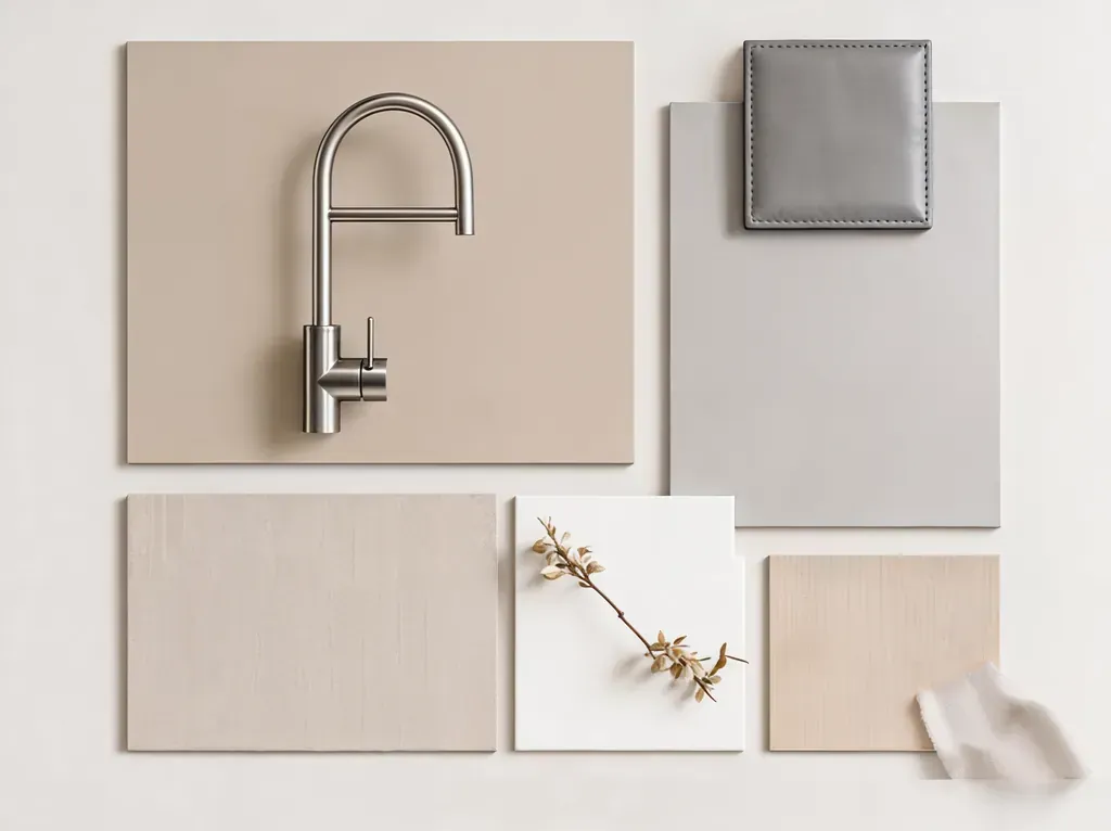 Moodboard for Asian inspired, pale kitchen