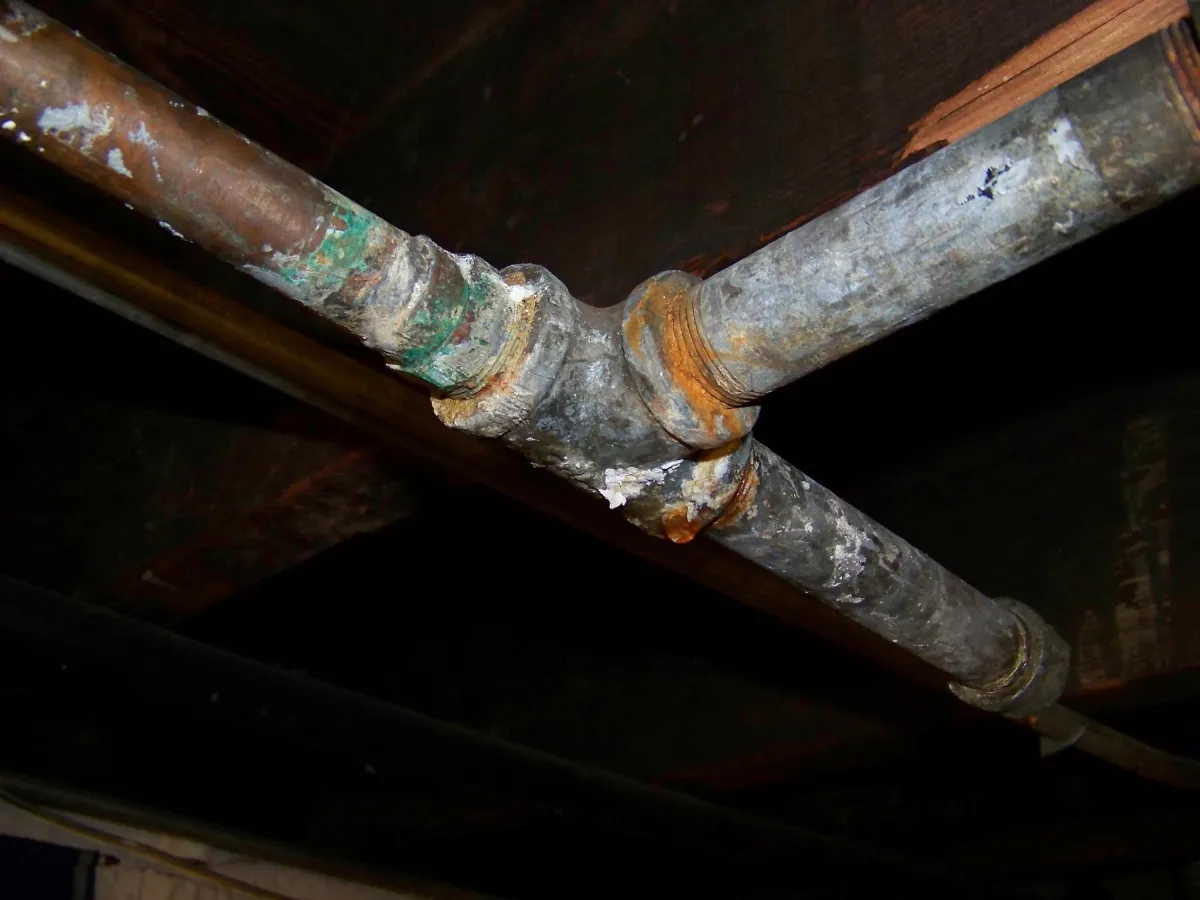 Rusted Pipelines that are causing a musty odor.