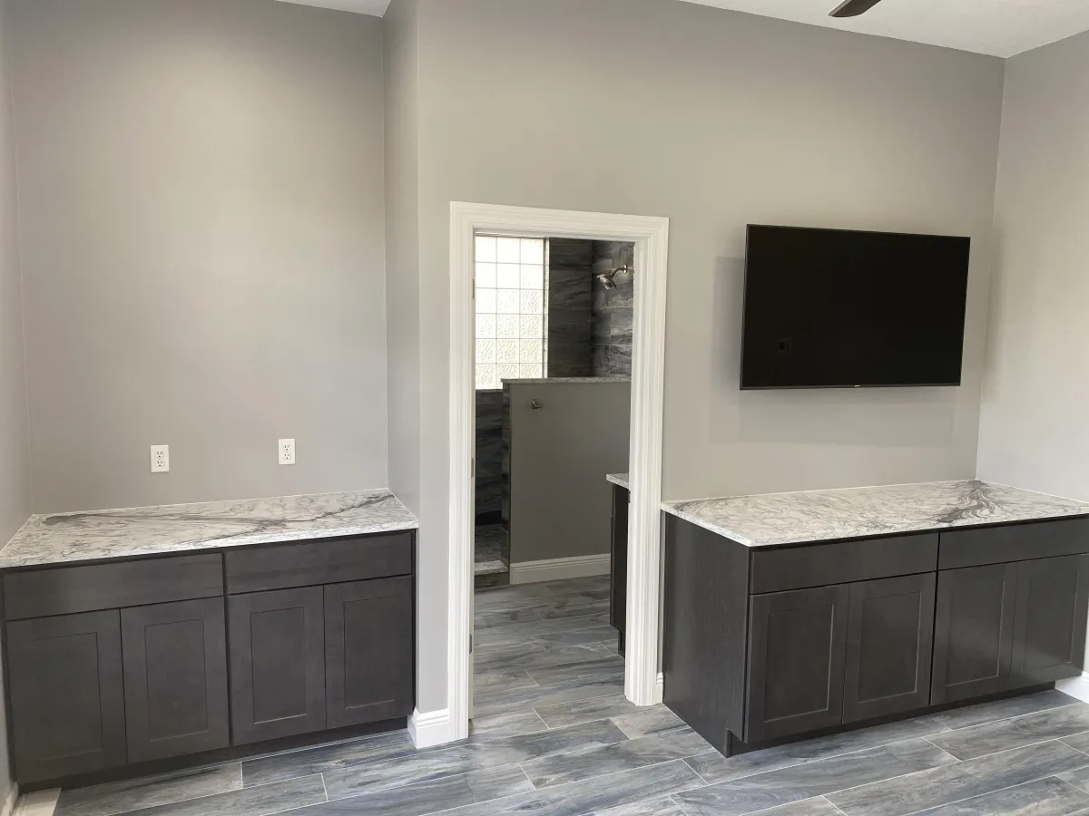 Bathroom vanity cabinets with clean lines and durable finish