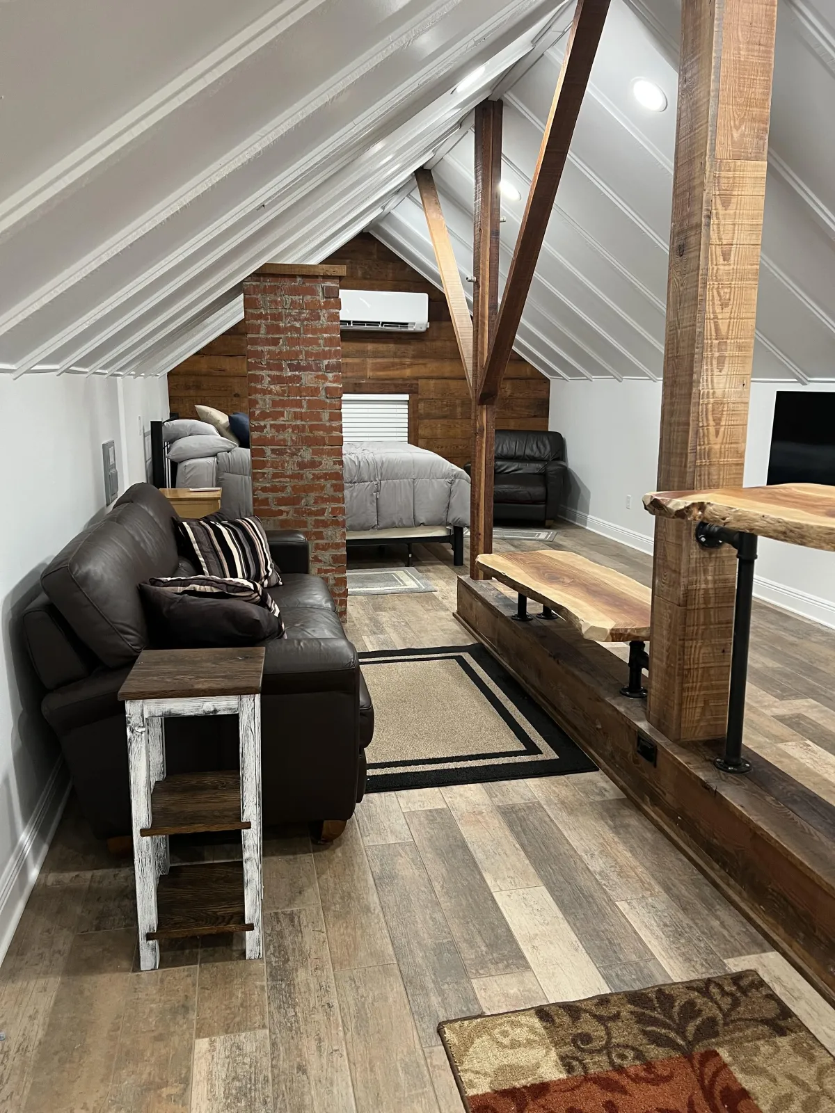 New carpet installation with textured finish in a bedroom