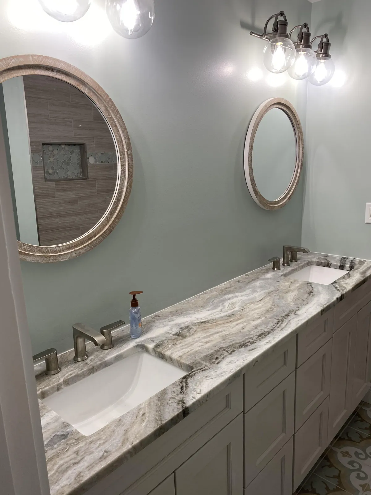 Bathroom vanity cabinets with clean lines and durable finish