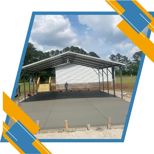 Residential concrete services in Lumberton, NC, for sidewalks  Image: Garage floor concrete finish