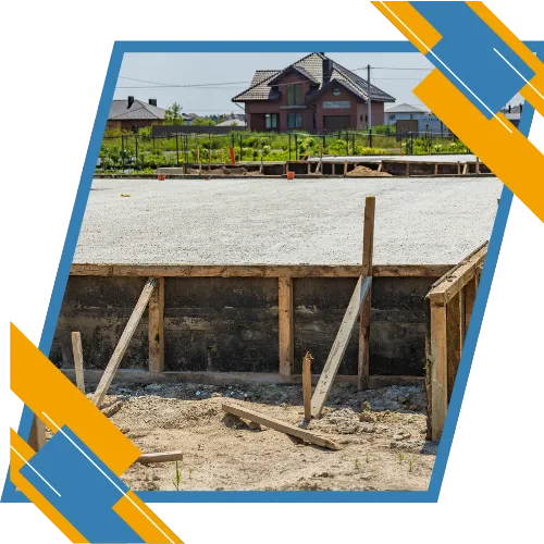 Residential concrete slab installation for a patio or garage space in Sanford, NC