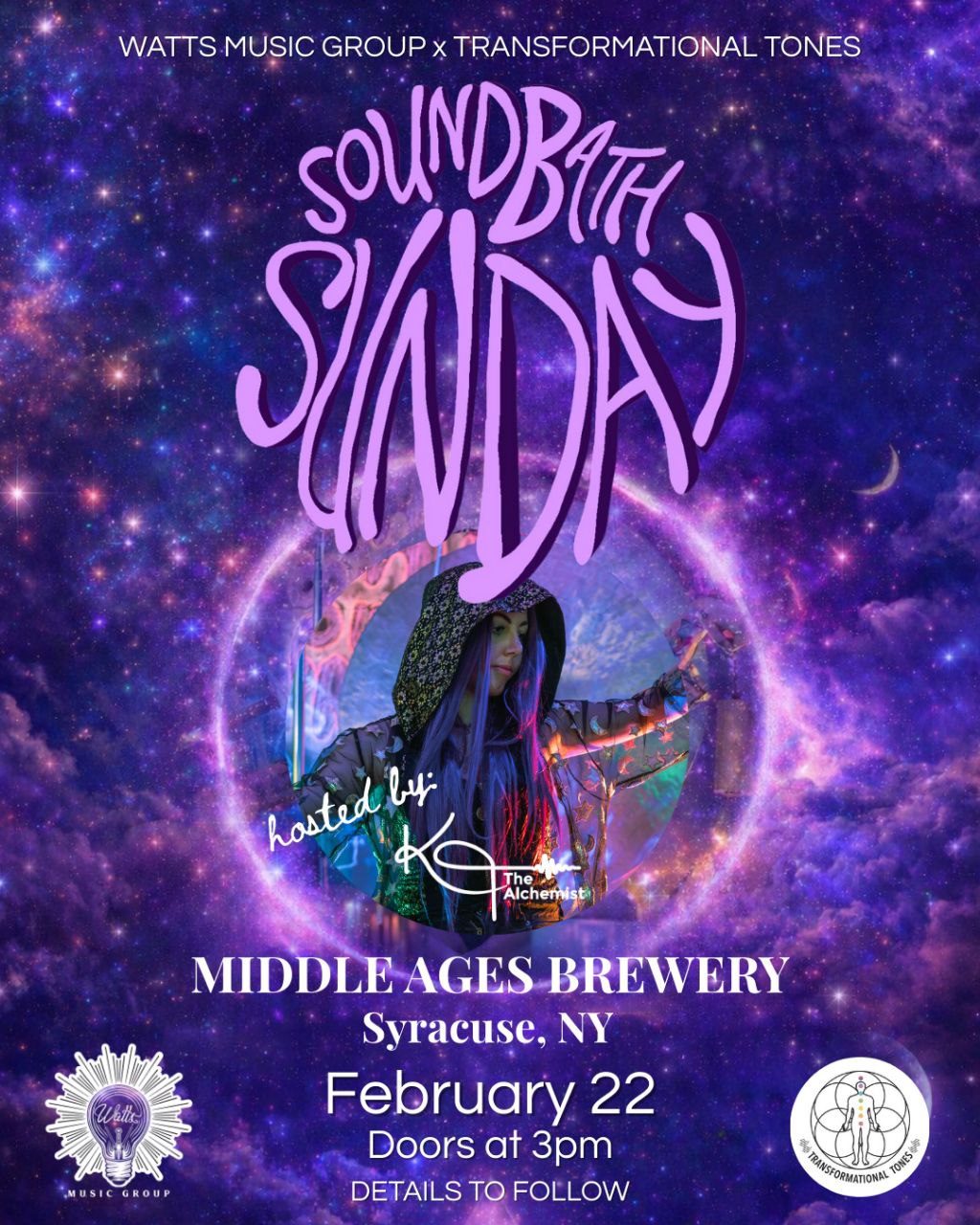 Flyer: Sound Bath Sunday — Transformational Tones