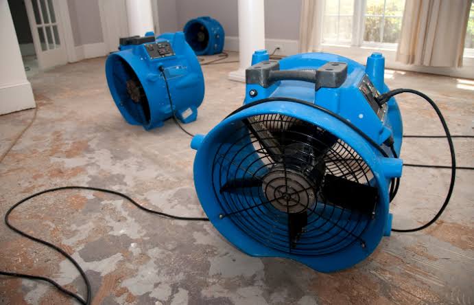 Structural drying equipment for water-damaged property