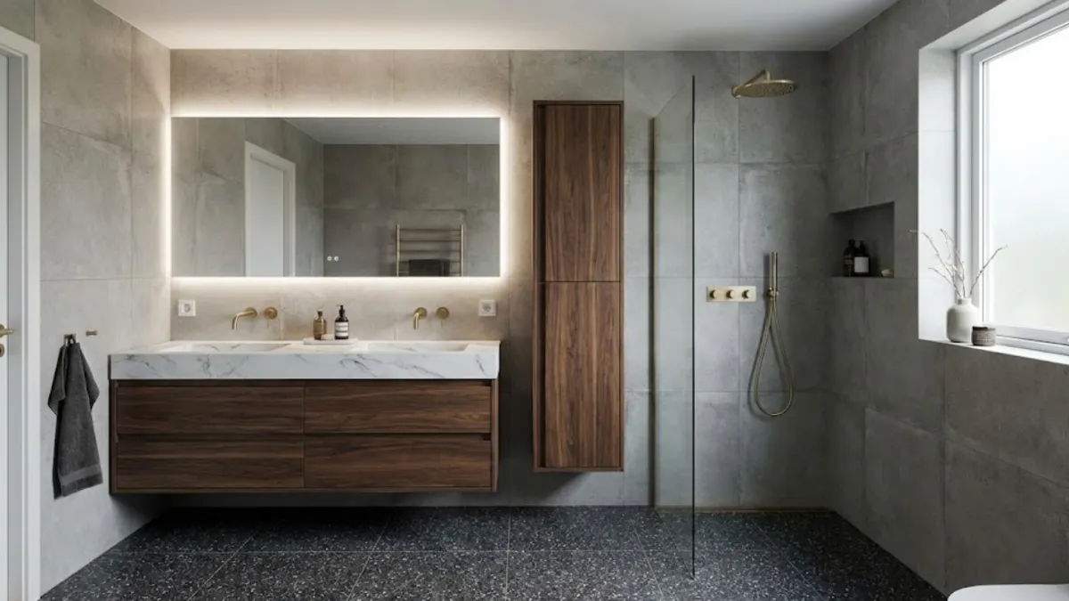 minimalist custom bathroom cabinet