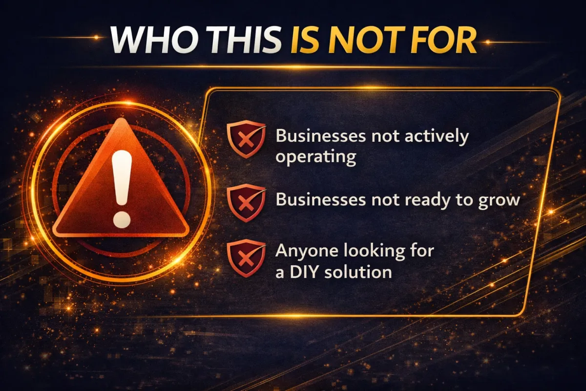 AI website and automation system not intended for inactive businesses, those not ready to grow, or DIY users