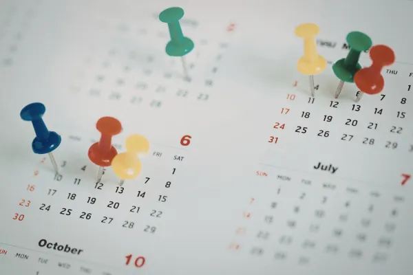 Training plan calendar or schedule showing progressive buildup over months