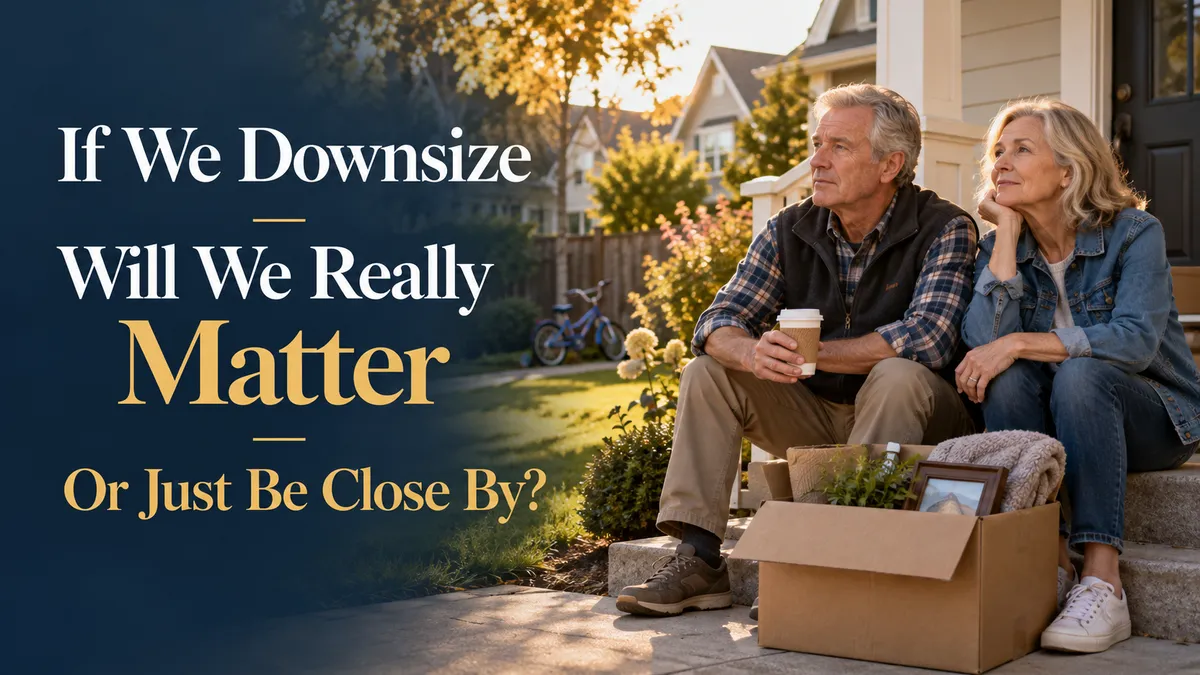 Retired couple trying to decide if moving closer to the kids is a smart move or just a convenience.