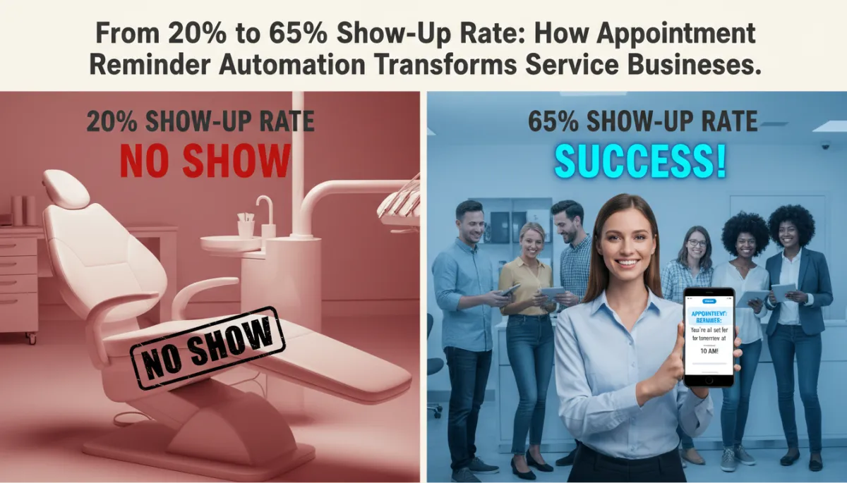 From 20% to 65% Show-Up Rate: How Appointment Reminder Automation Transforms Service Businesses