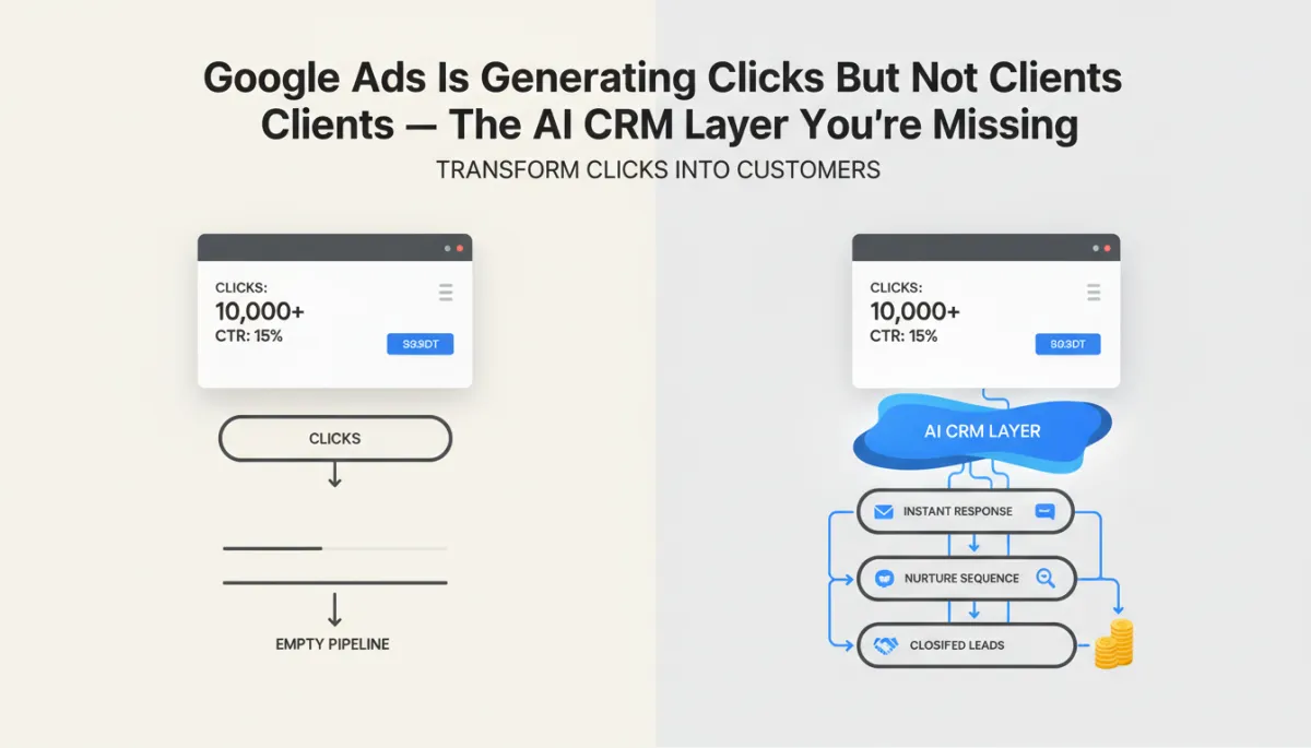 Google Ads generating clicks but not clients the AI CRM layer you are missing