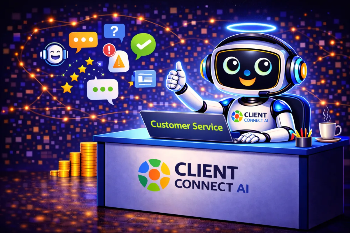 AI chatbot responding instantly to a client inquiry and capturing lead information.