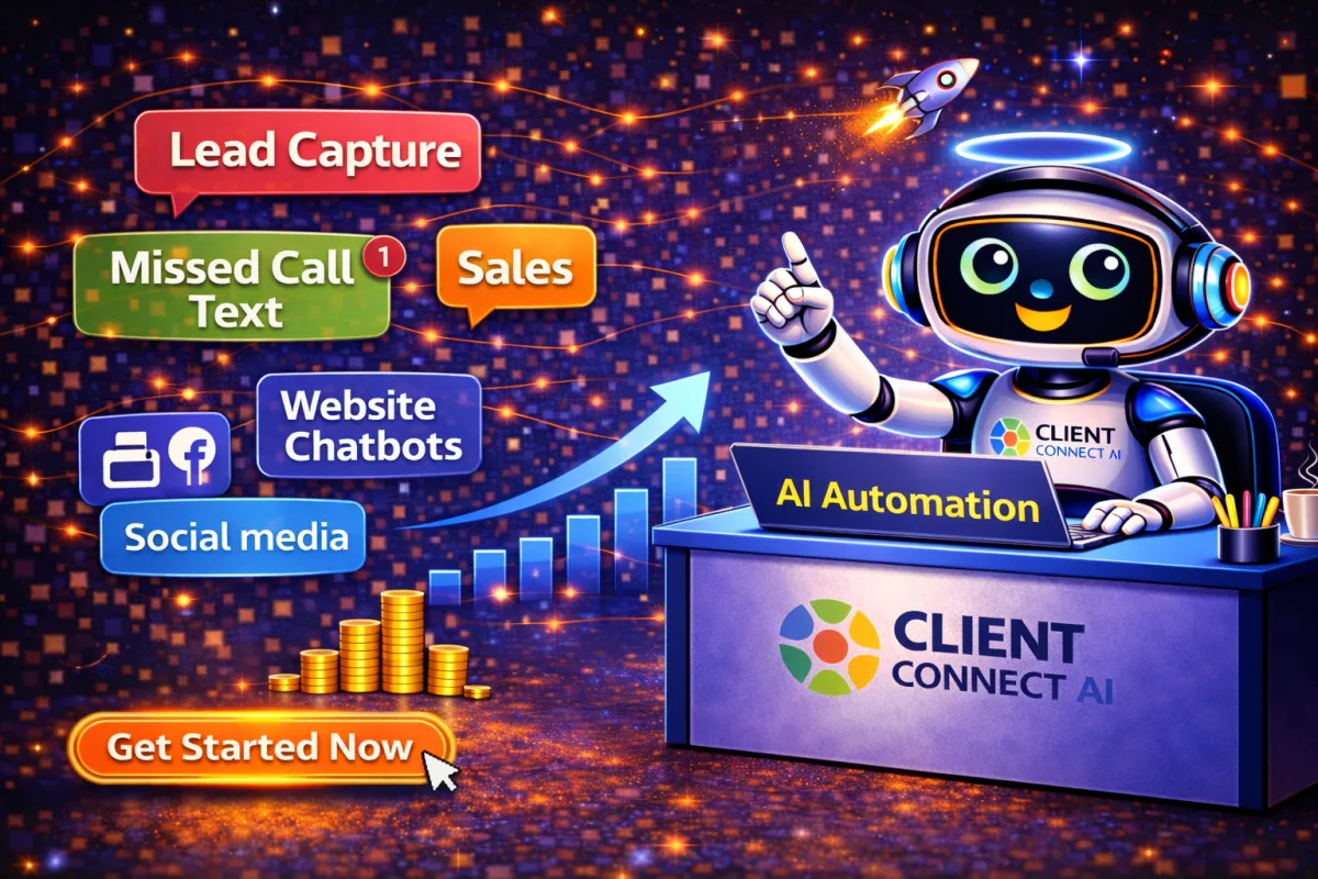 AI automation dashboard showing instant lead response and chatbot conversation