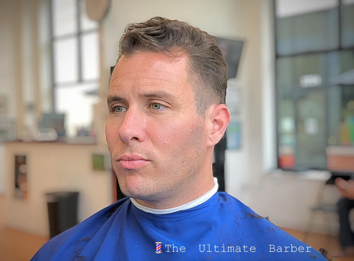 Discerning executive client with a pristine haircut