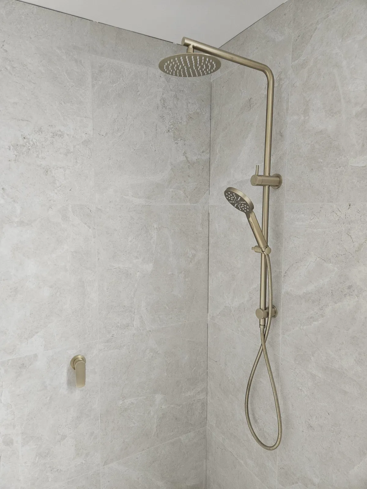 A shower head installed for hot water