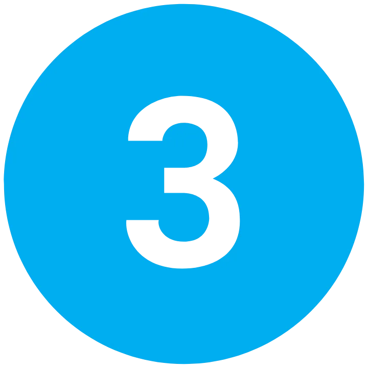 A #3 Icon for representing steps to call MSV Plumbing Services