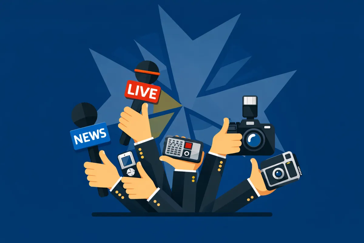 Woman standing with arms crossed in modern office