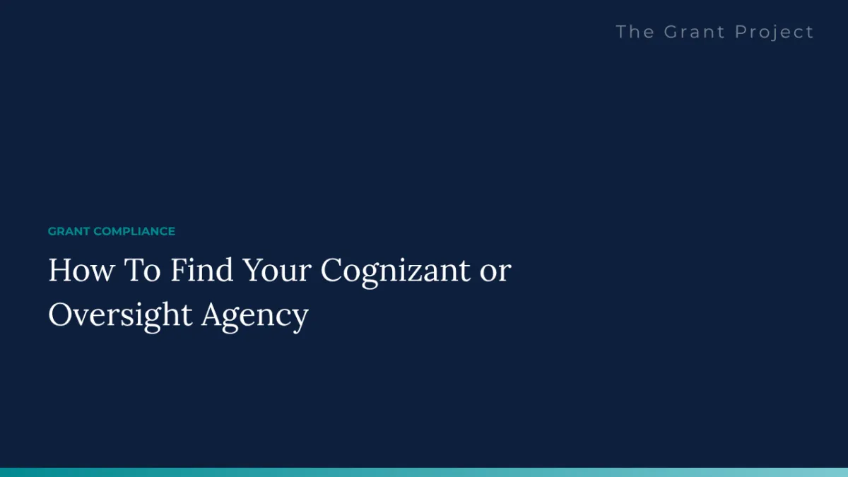How to find your cognizant or oversight agency