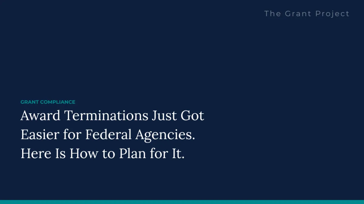A program director building a continuity plan for federally funded services under the 2026 Uniform Guidance termination provisions