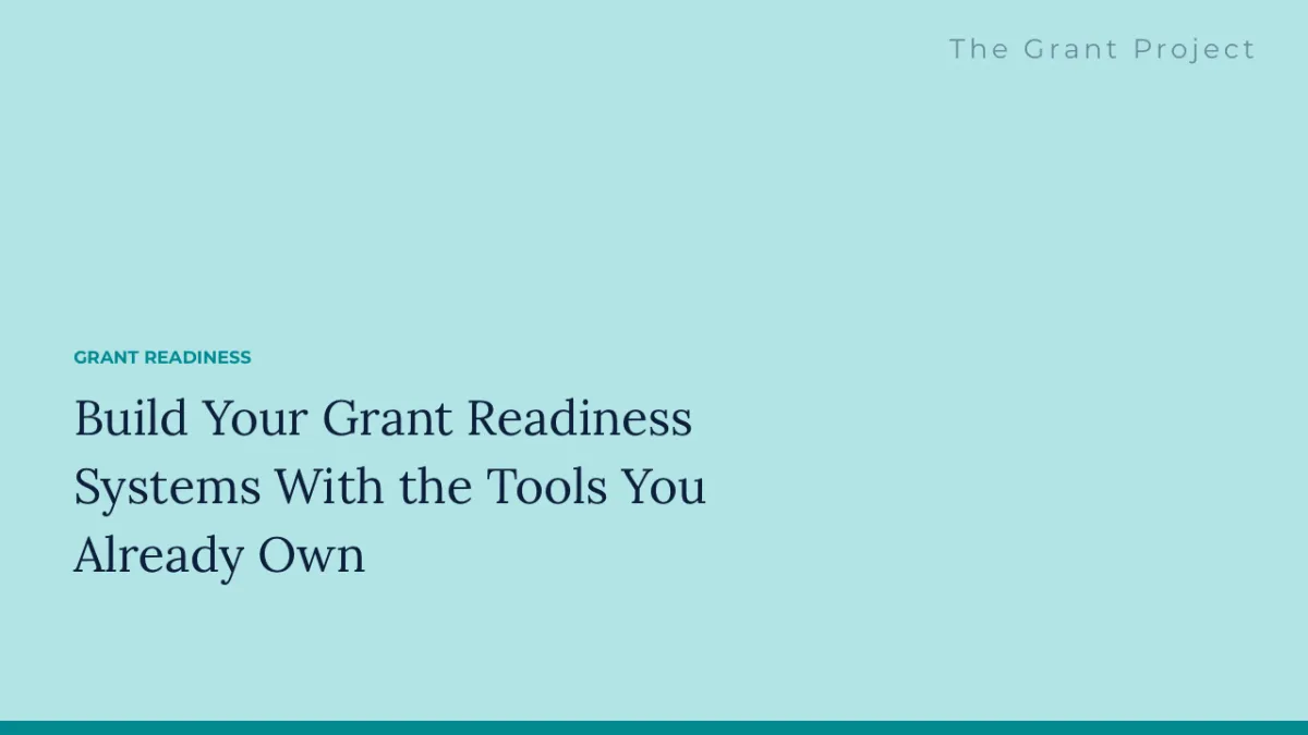 A grant team building shared drives and tracker spreadsheets in Google Workspace and Microsoft 365