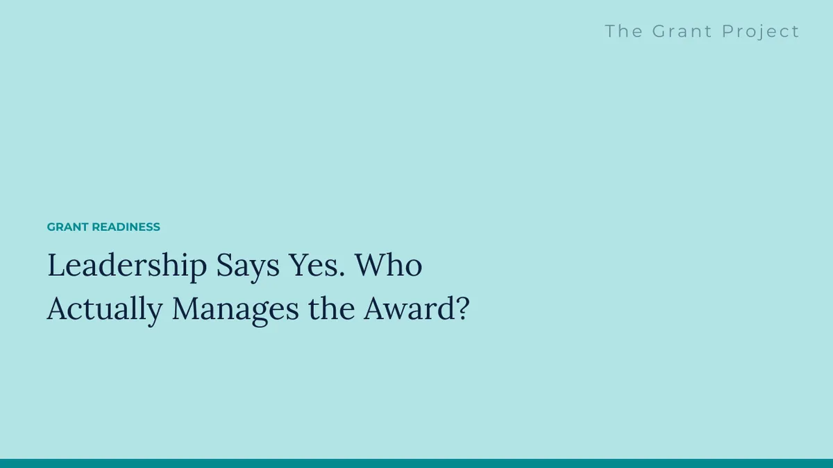 Leadership Says Yes. Who Actually Manages the Award?