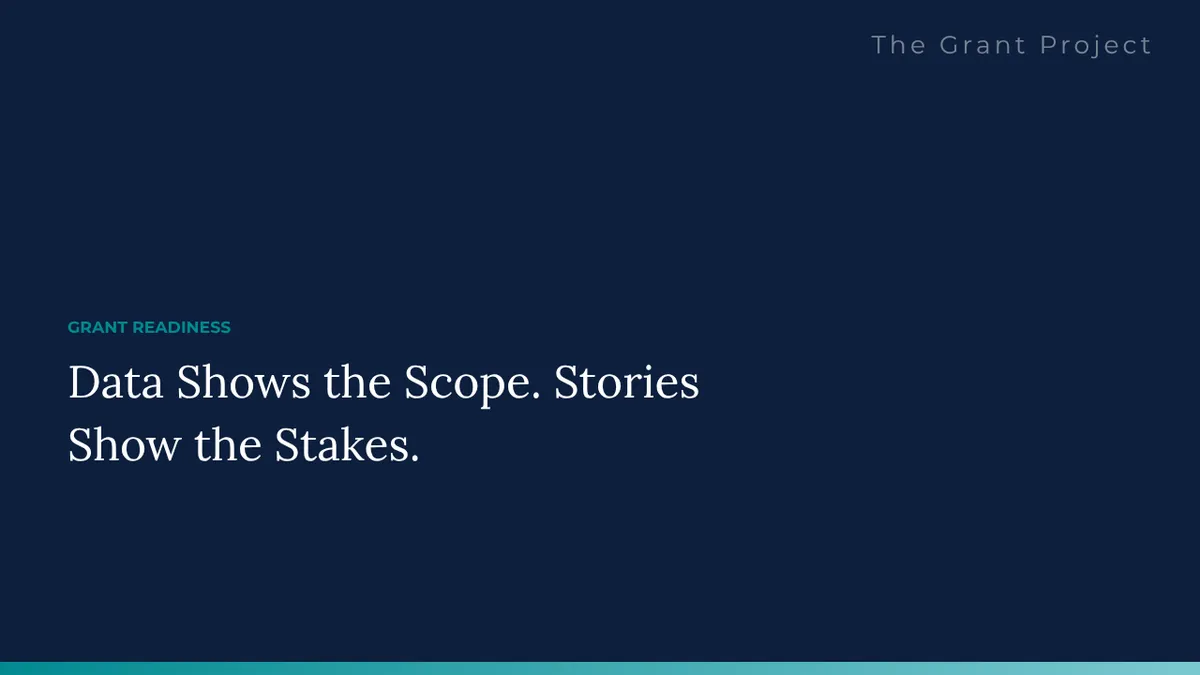Data Shows the Scope. Stories Show the Stakes. - The Grant Project blog cover