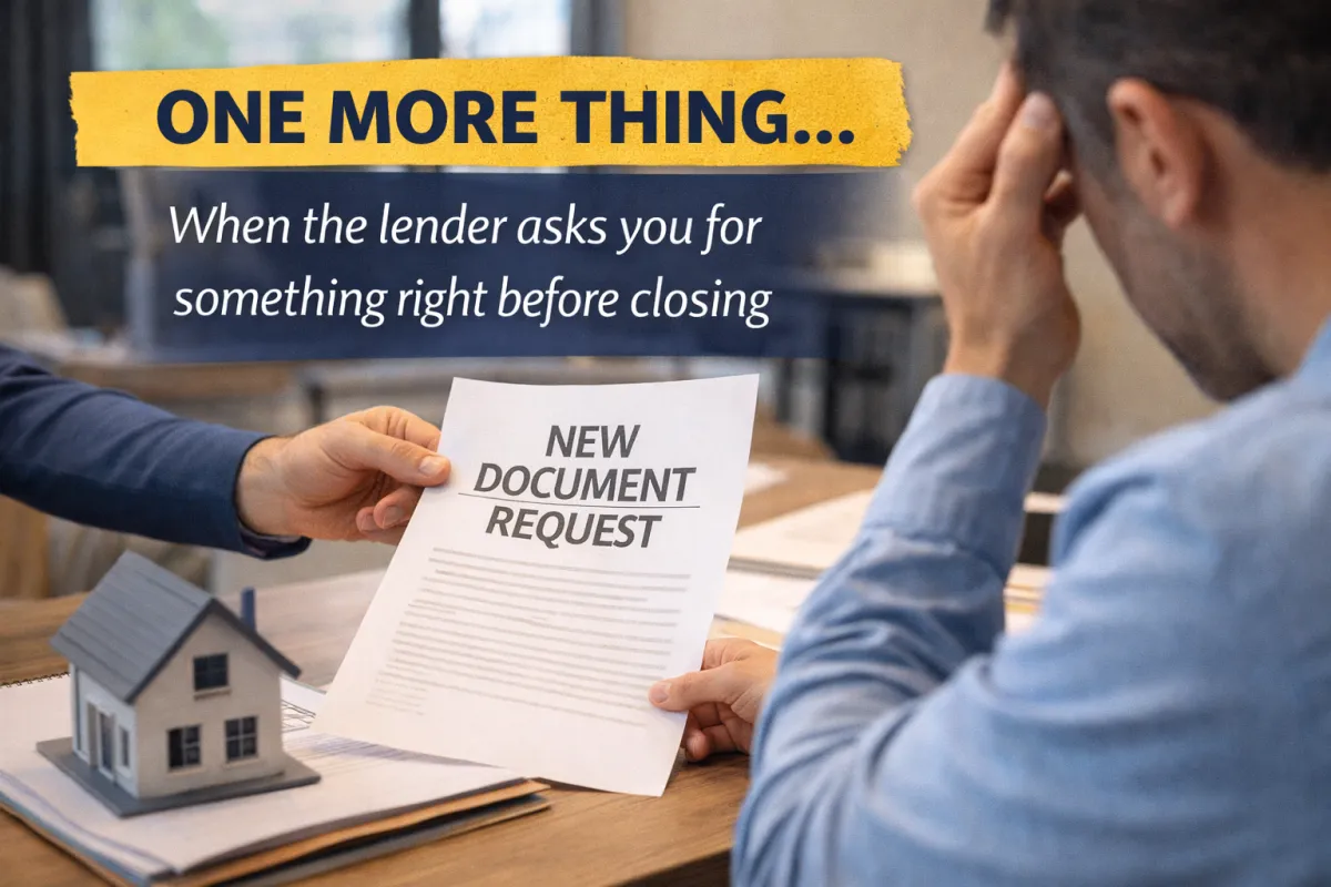 WHY YOUR LENDER NEEDS "JUST ONE MORE THING"