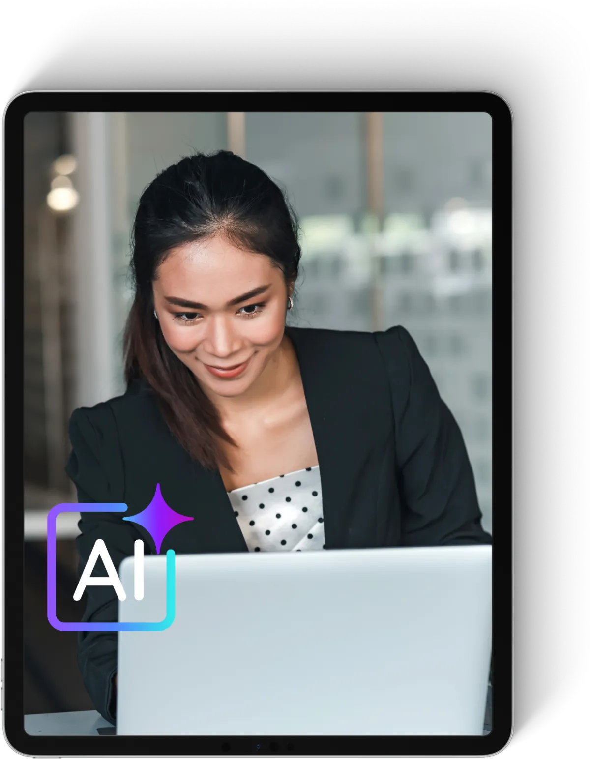 black laptop computer on table