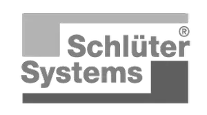 Schlüter Systems logo, representing quality tile flooring solutions for DHD Interior Design projects.