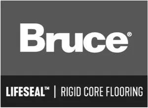 Bruce Lifeseal™ rigid core flooring logo, showcasing durable vinyl plank flooring solutions for interior design.