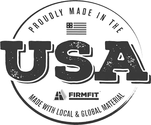 USA-made certification seal for vinyl plank flooring, emphasizing quality and local/global materials.