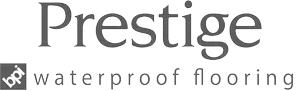 Prestige waterproof flooring logo, representing high-quality flooring solutions for interior design by DHD Interior Design.
