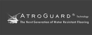AtroGuard® Technology logo highlighting the next generation of water-resistant flooring, relevant to laminate flooring solutions offered by DHD Interior Design in Corsicana, TX.
