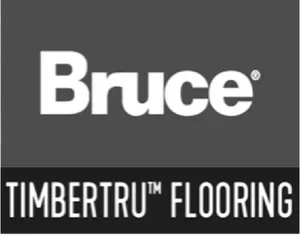 Bruce logo with TIMBERTRU™ FLOORING text, representing laminate flooring options available at DHD Interior Design in Corsicana, TX.