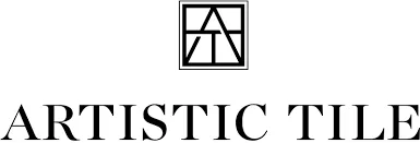 Artistic Tile logo featuring a stylized monogram and elegant typography, representing quality tile flooring options for interior design.