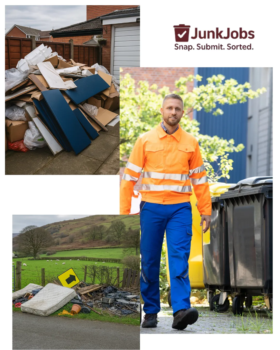 image of rubbish waiting for collection in Huddersfield 