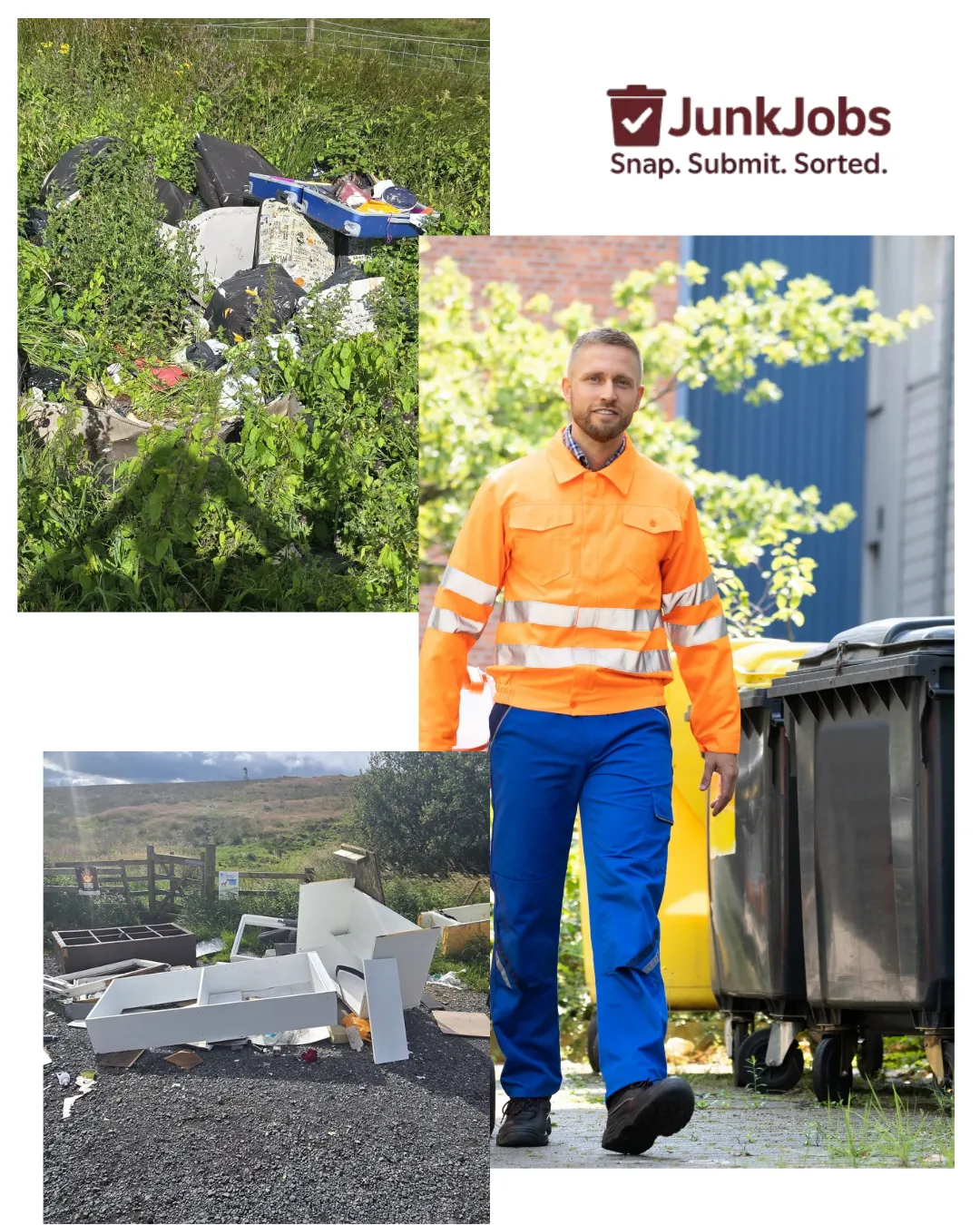 image of rubbish waiting for collection in Huddersfield 