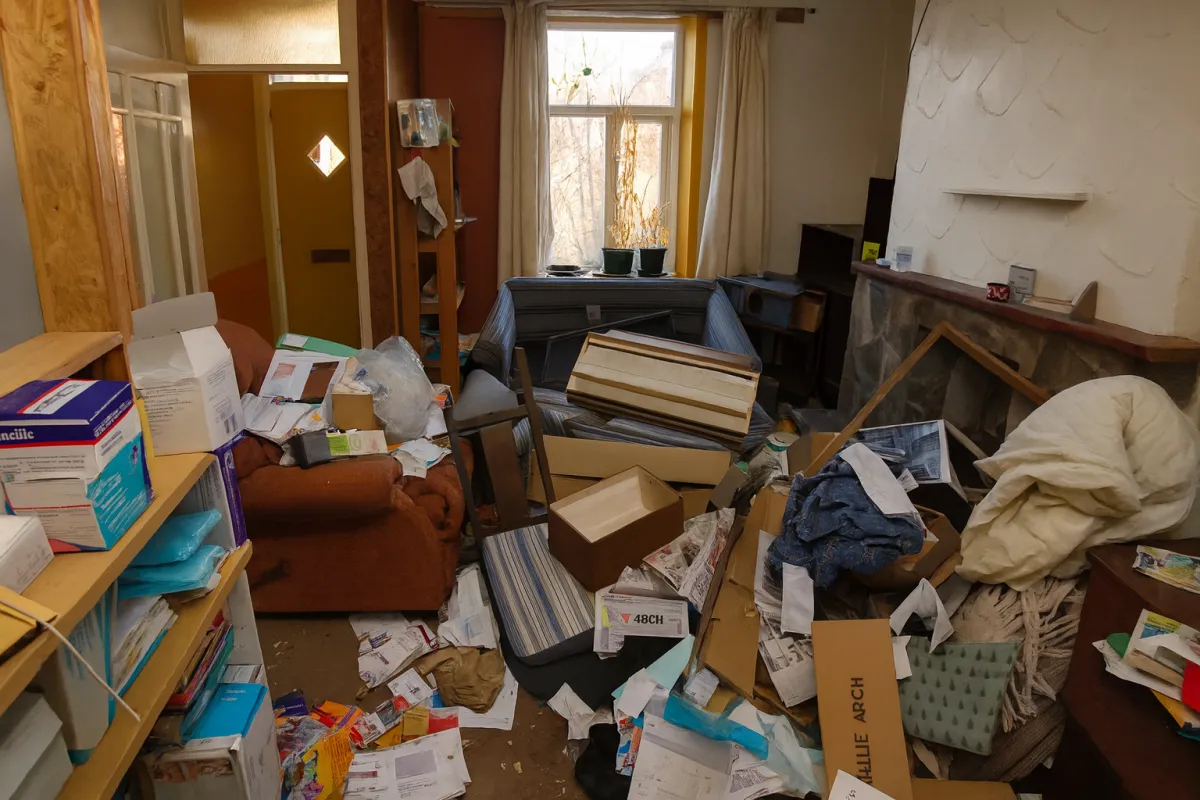 Room full of rubbish to be emptied and rubbish removed in Crosland Moor
