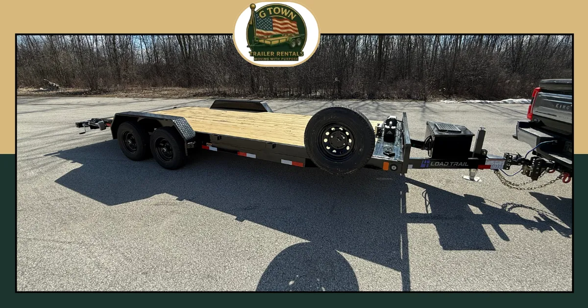Car Hauler for Veterans Day parade and vehicle display transport at G Town Trailer Rentals in Green Bay, Wisconsin