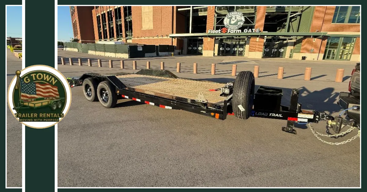 Car/Equipment Trailer for Black Friday retail vehicle preparation at G Town Trailer Rentals in Green Bay, Wisconsin