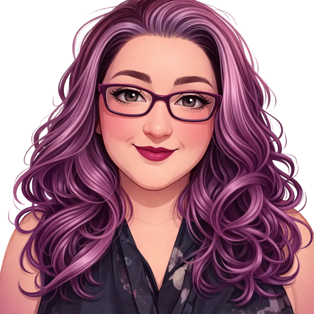 Facilitator portrait in luminous purple and gold lighting