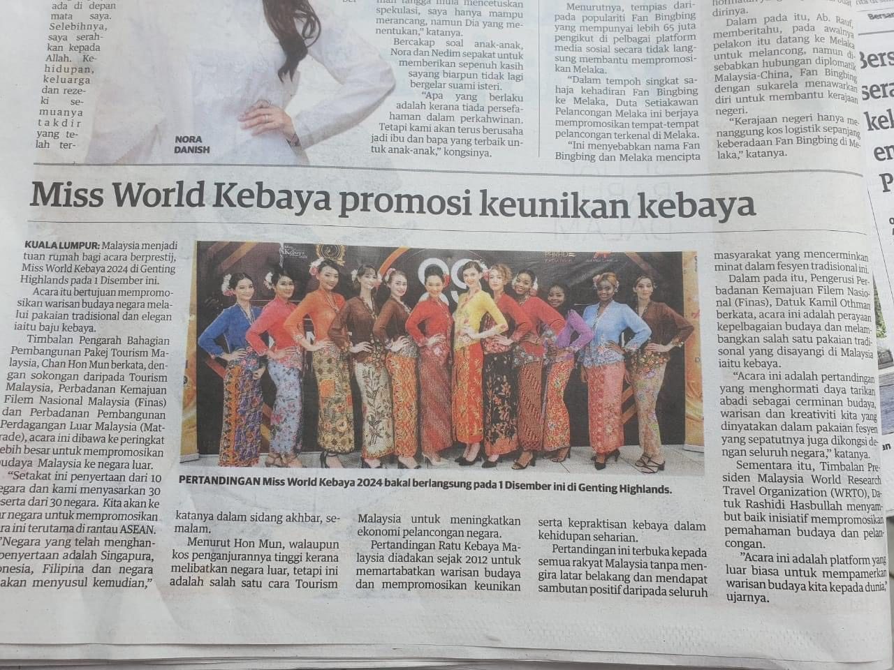 Evergreen Talents models at the Miss World Kebaya 2024 media conference