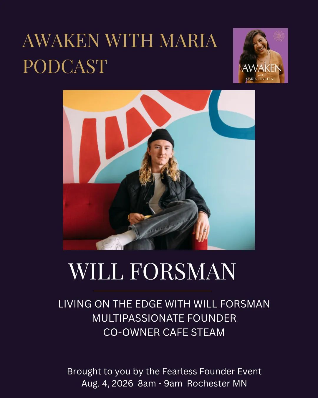 Awaken Podcast cover art with Maria Crystene