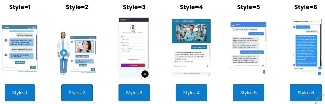 7 AI ChatBot Styles - www.GetaBot.shop