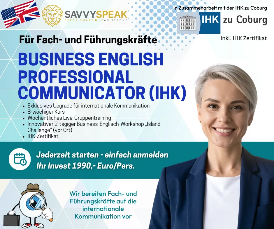 IHK-zertifiziertes Business English Programm von SavvySpeak Professionals