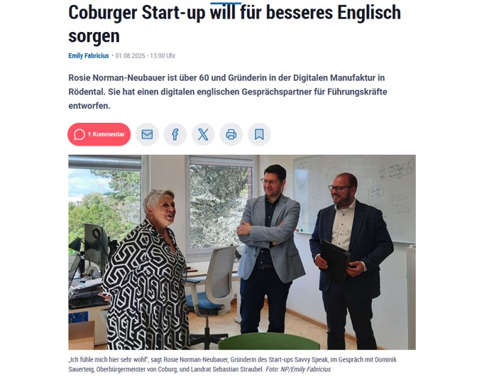 Coburger Tageblatt - Artikel SavvySpeak